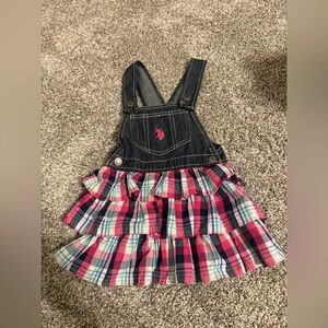 US Polo Assn. 2T little girls overall dress/skirt